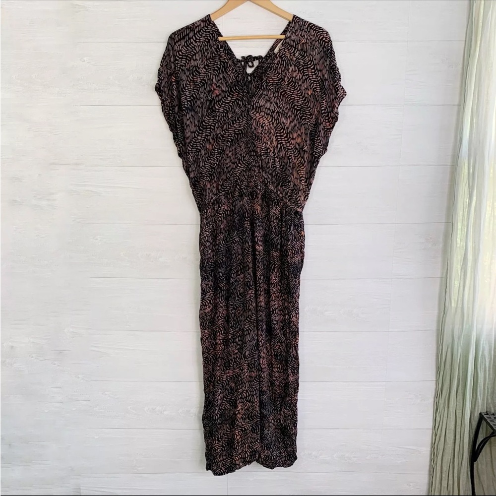 Cost Plus World Market Black and Gold V-Neck Jumpsuit - Picture 5 of 8
